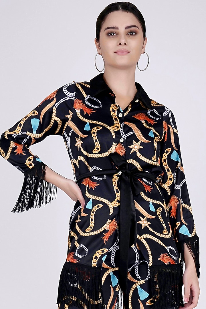 Black Printed Co-Ord Set by First Resort by Ramola Bachchan at Pernia's Pop Up Shop