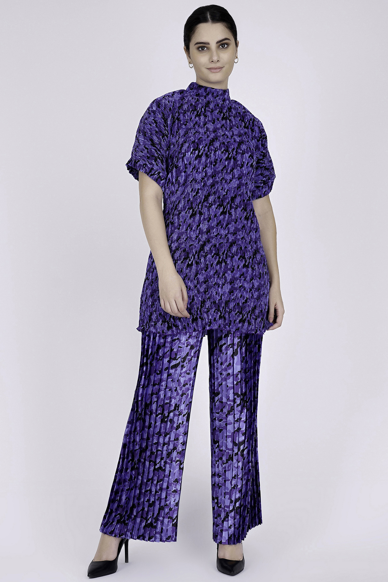 Cobalt Blue Printed Co-Ord Set by First Resort by Ramola Bachchan at Pernia's Pop Up Shop
