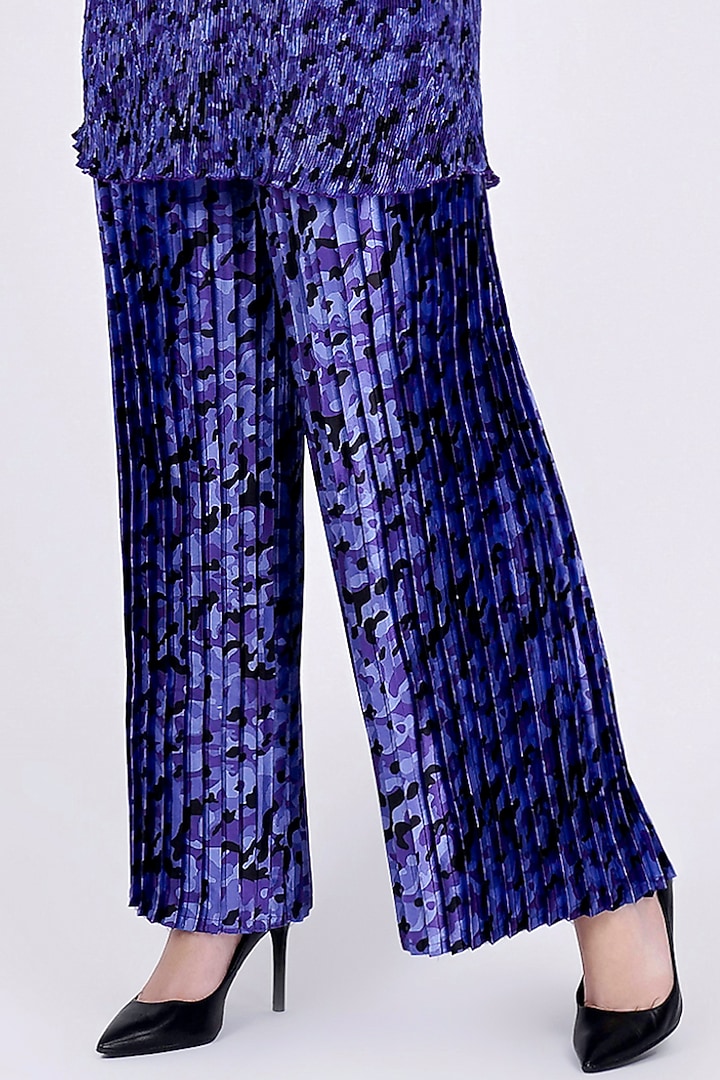 Cobalt Blue Printed Co-Ord Set by First Resort by Ramola Bachchan at Pernia's Pop Up Shop