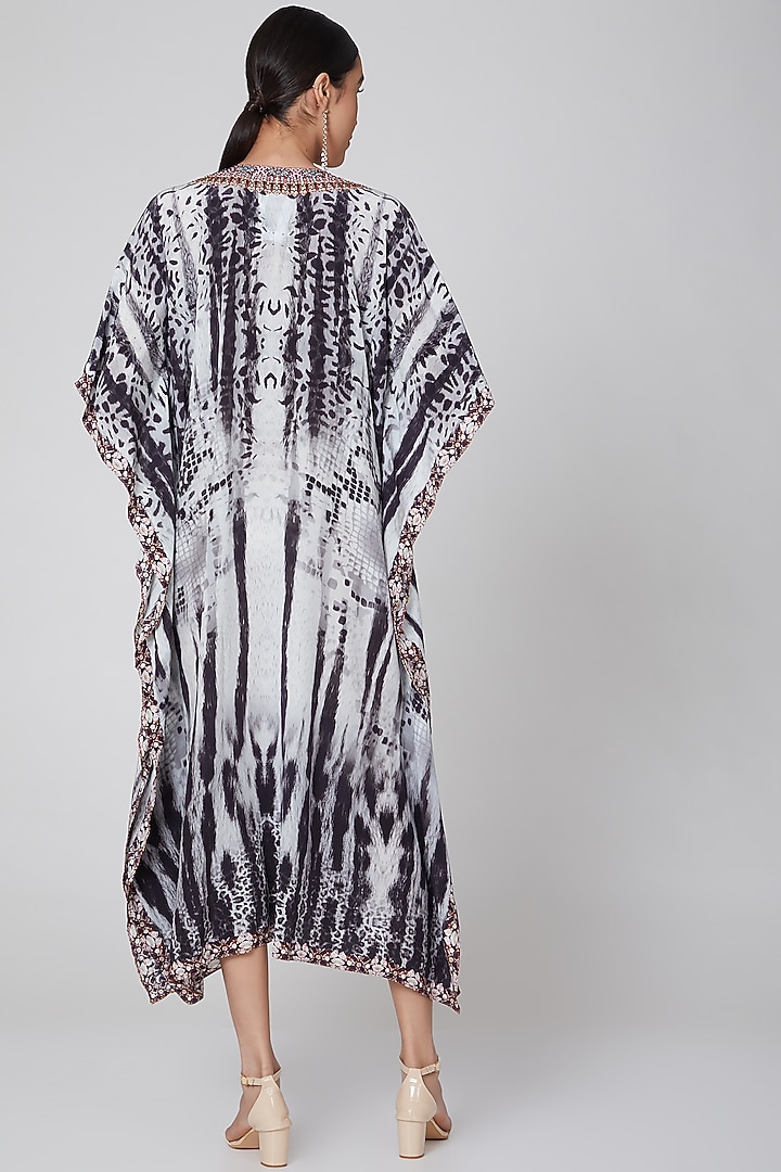 Grey Digital Print Kaftan by First Resort by Ramola Bachchan at Pernia's Pop Up Shop