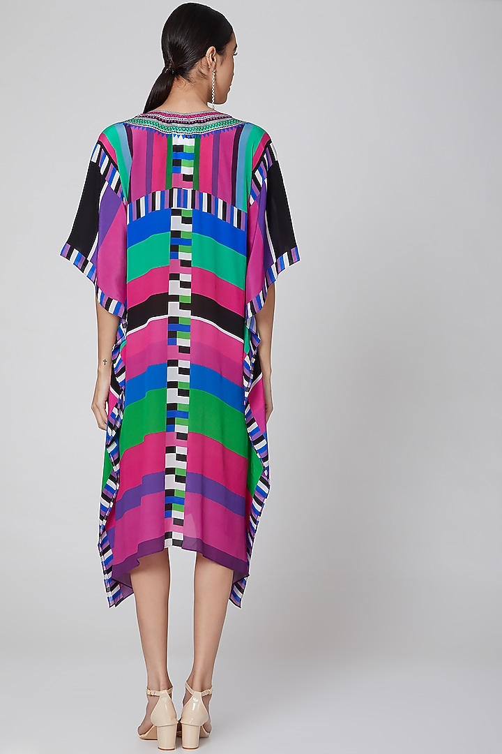 Blush Pink Geometric Printed Kaftan by First Resort by Ramola Bachchan at Pernia's Pop Up Shop