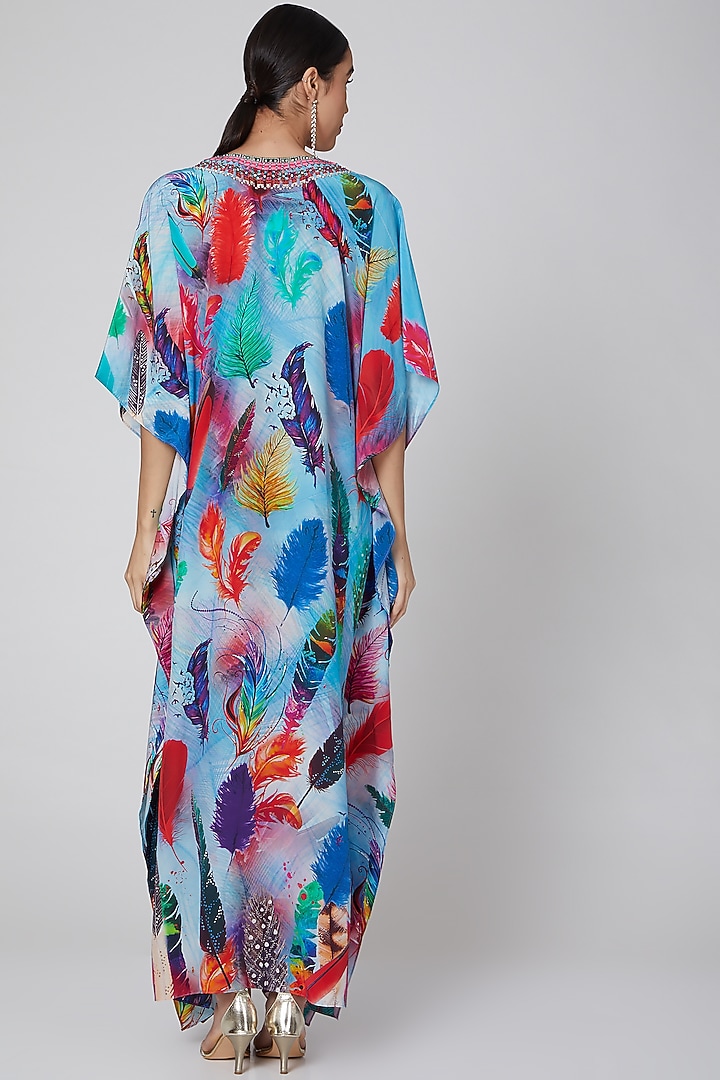 Cobalt Blue Printed Kaftan by First Resort by Ramola Bachchan at Pernia's Pop Up Shop