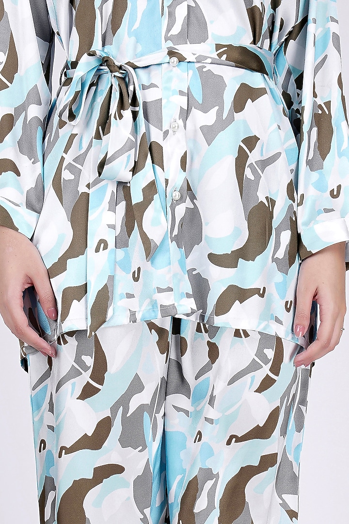 Sky Blue Printed Co-Ord Set by First Resort by Ramola Bachchan at Pernia's Pop Up Shop