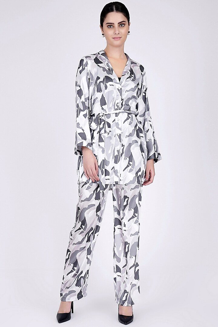 Grey Printed Co-Ord Set by First Resort by Ramola Bachchan at Pernia's Pop Up Shop