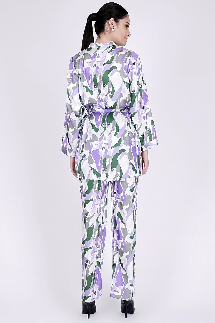 Purple Printed Co-Ord Set by First Resort by Ramola Bachchan at Pernia's Pop Up Shop