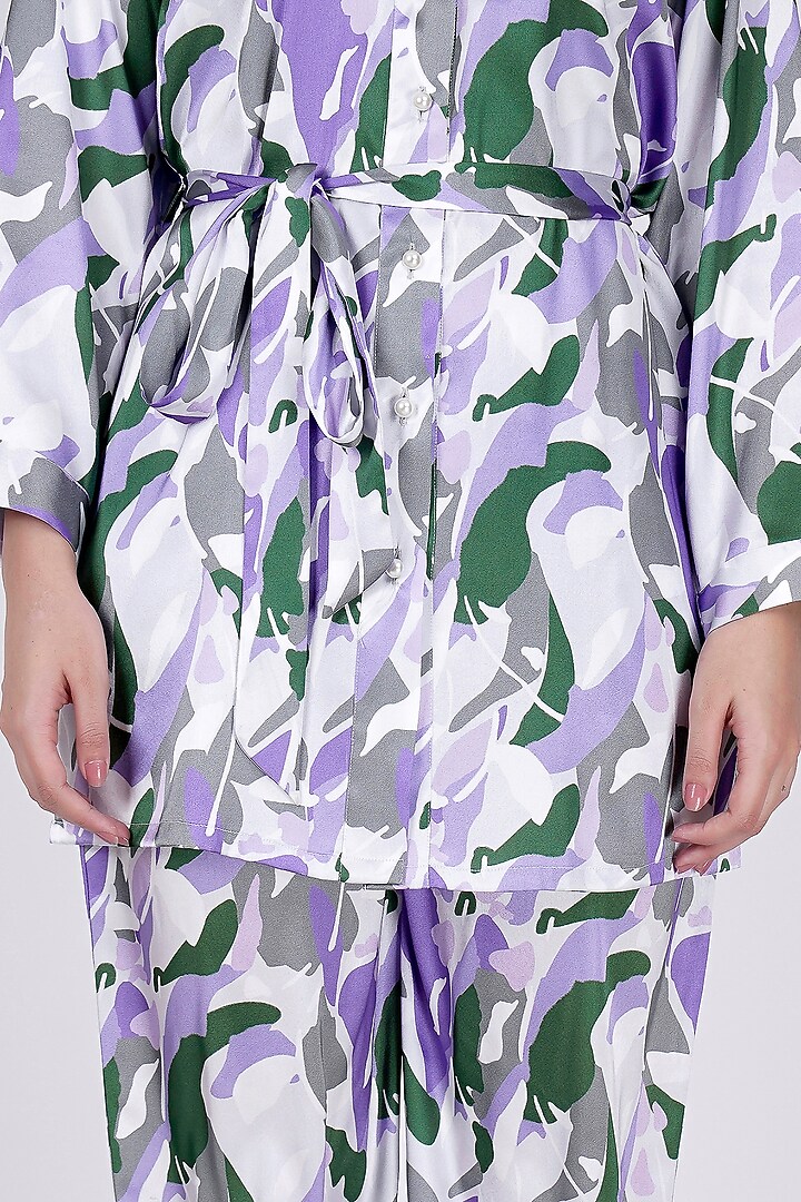 Purple Printed Co-Ord Set by First Resort by Ramola Bachchan at Pernia's Pop Up Shop