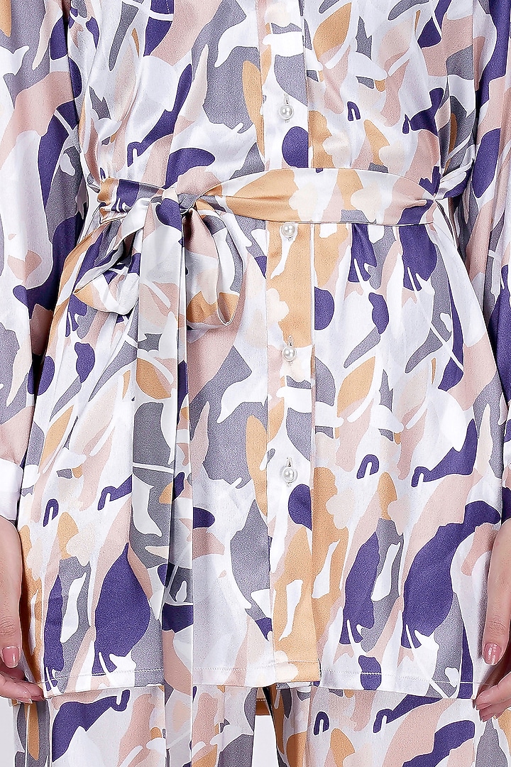 Mustard Printed Shirt With Belt by First Resort by Ramola Bachchan at Pernia's Pop Up Shop