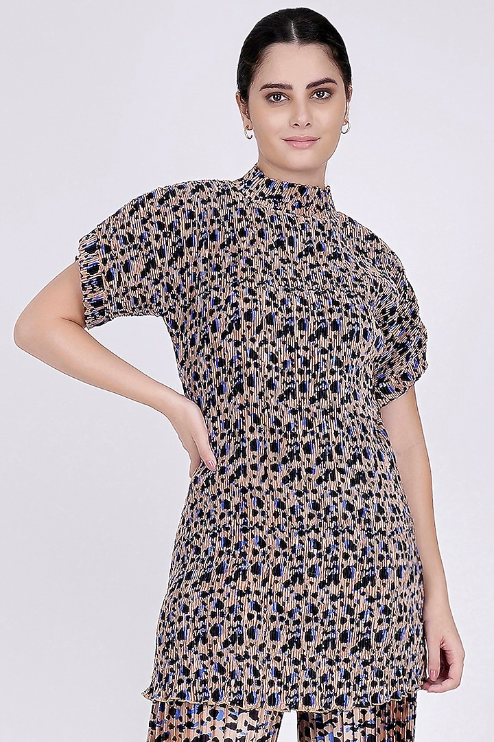Beige Printed Top by First Resort by Ramola Bachchan at Pernia's Pop Up Shop