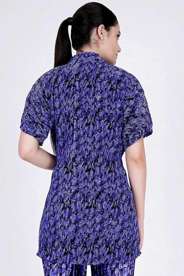 Cobalt Blue Printed Top by First Resort by Ramola Bachchan at Pernia's Pop Up Shop