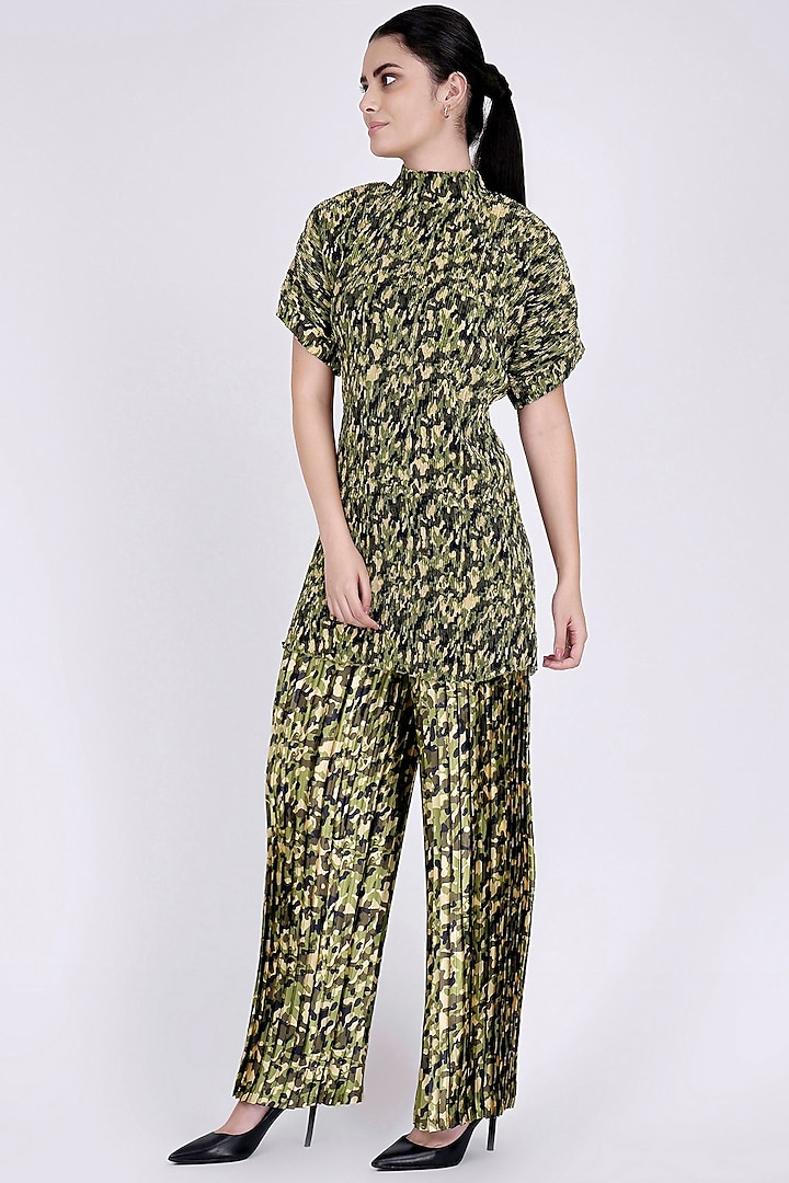 Forest Green Printed Top by First Resort by Ramola Bachchan