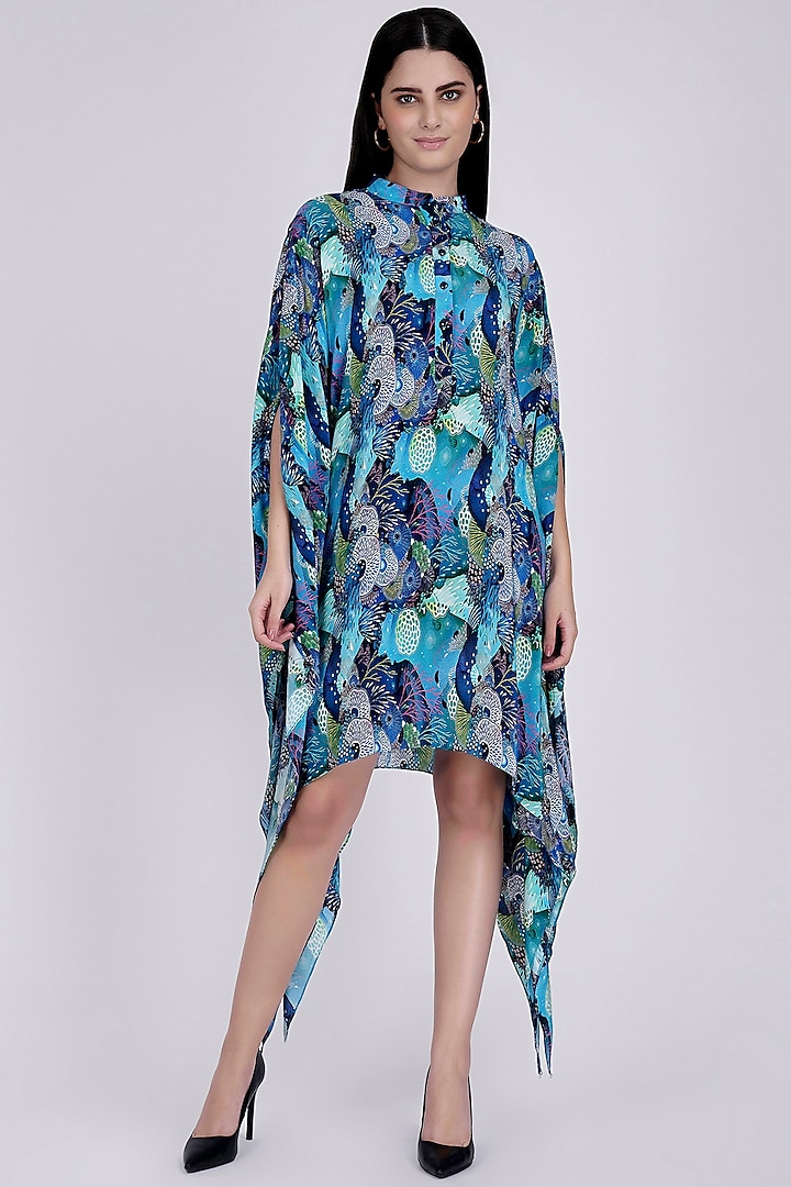 Sky Blue Printed Tunic by First Resort by Ramola Bachchan