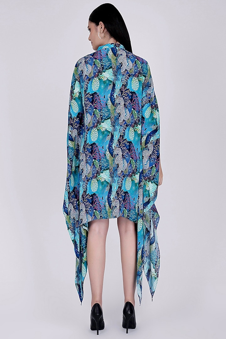 Sky Blue Printed Tunic by First Resort by Ramola Bachchan at Pernia's Pop Up Shop