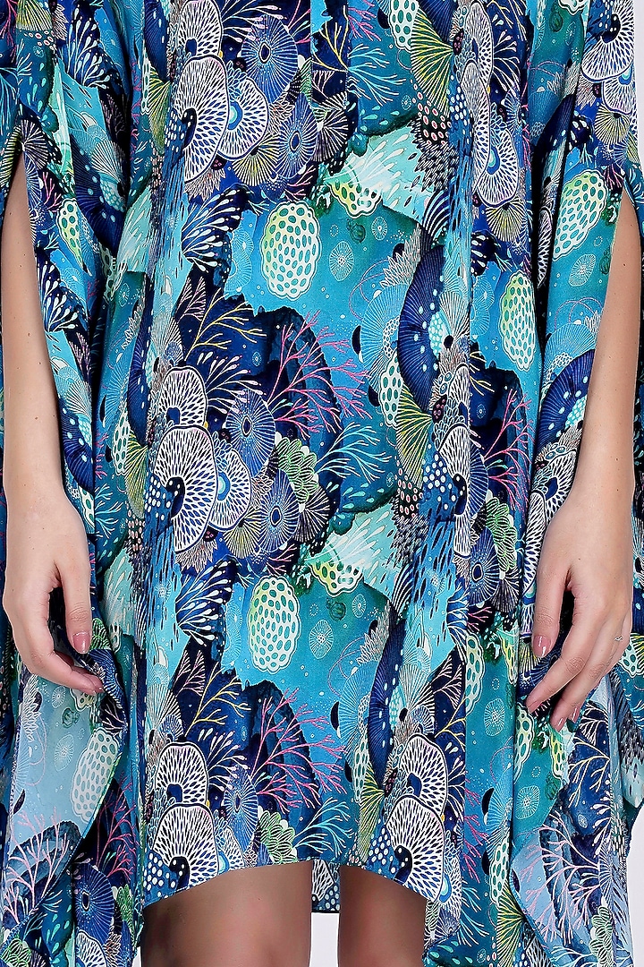 Sky Blue Printed Tunic by First Resort by Ramola Bachchan at Pernia's Pop Up Shop