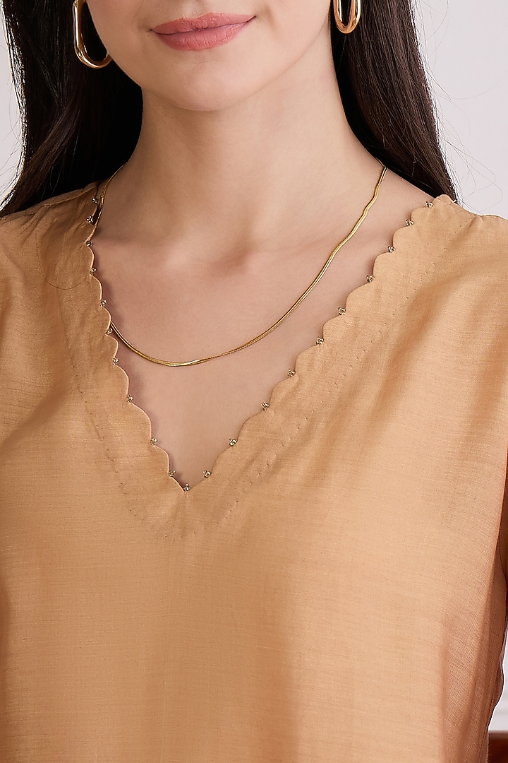 Sepia Colored Viscose Bamberg Muslin Embroidered Kurta by First Resort by Ramola Bachchan at Pernia's Pop Up Shop