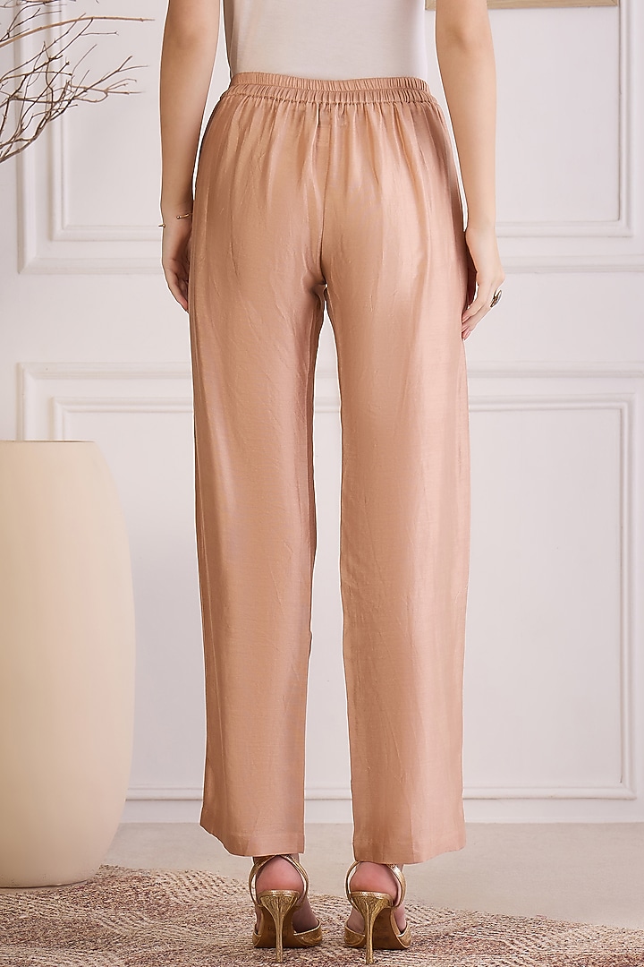 Apricot Colored Chanderi Co-Ord Set by First Resort by Ramola Bachchan at Pernia's Pop Up Shop