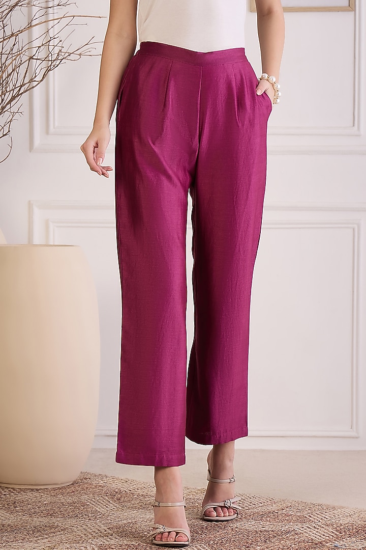 Plum Chanderi Co-Ord Set by First Resort by Ramola Bachchan at Pernia's Pop Up Shop