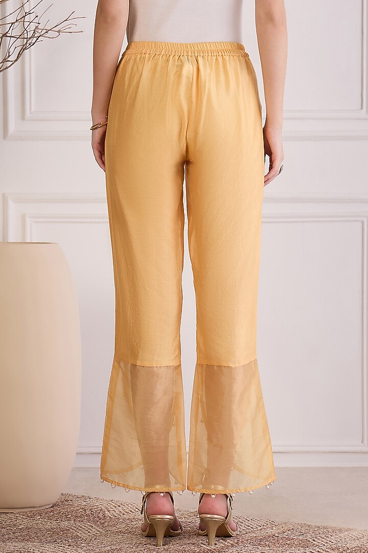 Yellow Cotton Chanderi Pearl Hand Embroidered Co-Ord Set by First Resort by Ramola Bachchan at Pernia's Pop Up Shop