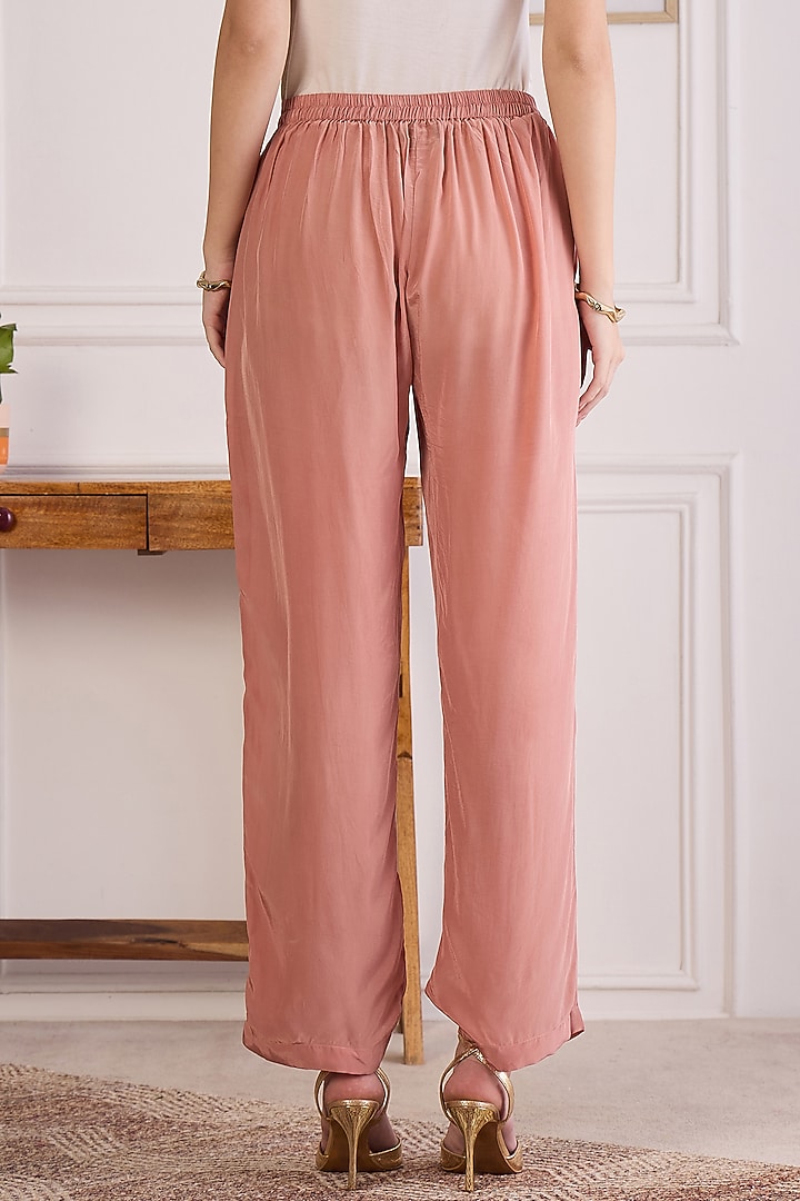 Light Rust Viscose Crepe Pant Set by First Resort by Ramola Bachchan at Pernia's Pop Up Shop