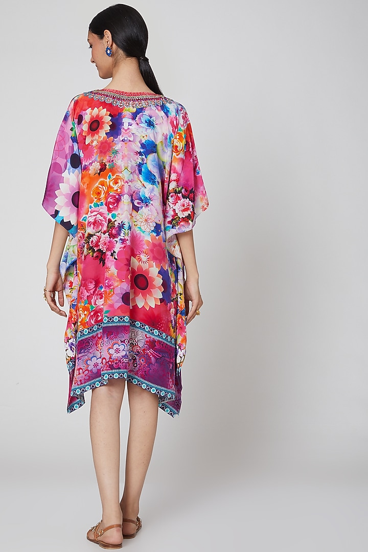 Fuchsia Botancial Printed Kaftan by First Resort by Ramola Bachchan at Pernia's Pop Up Shop