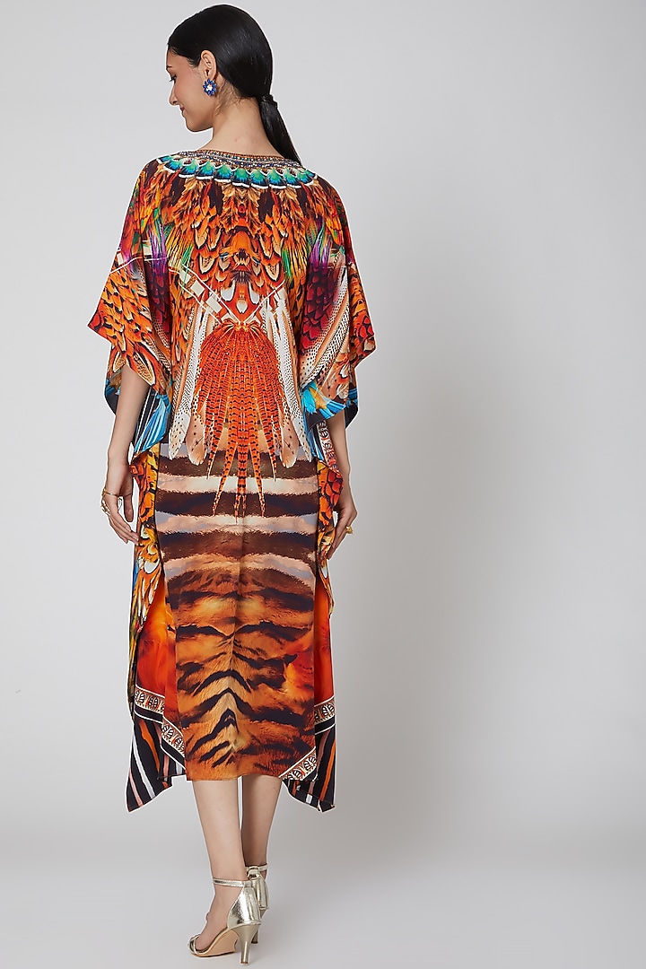 Orange Tribal Printed Kaftan by First Resort by Ramola Bachchan at Pernia's Pop Up Shop