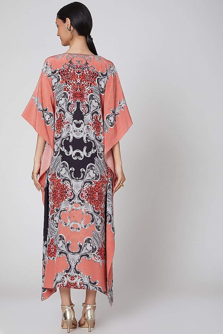 Peach Printed Kaftan by First Resort by Ramola Bachchan at Pernia's Pop Up Shop