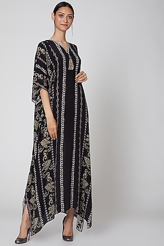 Grey Printed Kaftan by First Resort by Ramola Bachchan