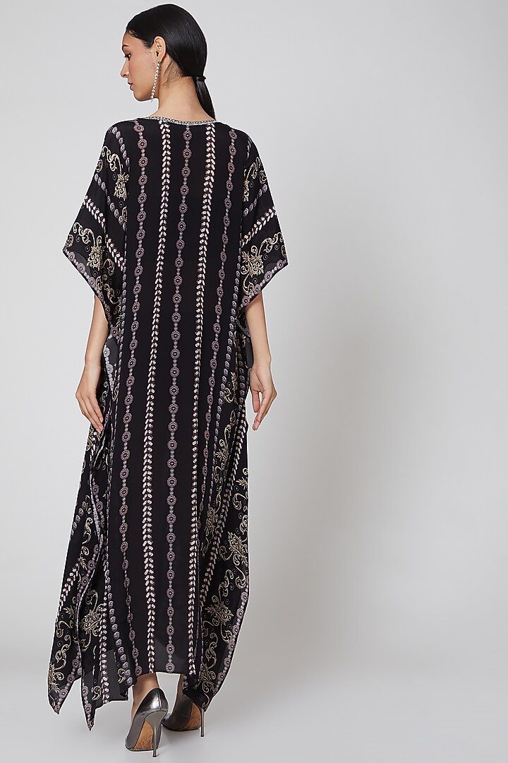 Grey Printed Kaftan by First Resort by Ramola Bachchan at Pernia's Pop Up Shop
