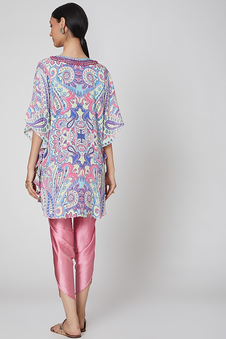 Blush Pink & Pink Embroidered Tunic Set by First Resort by Ramola Bachchan at Pernia's Pop Up Shop