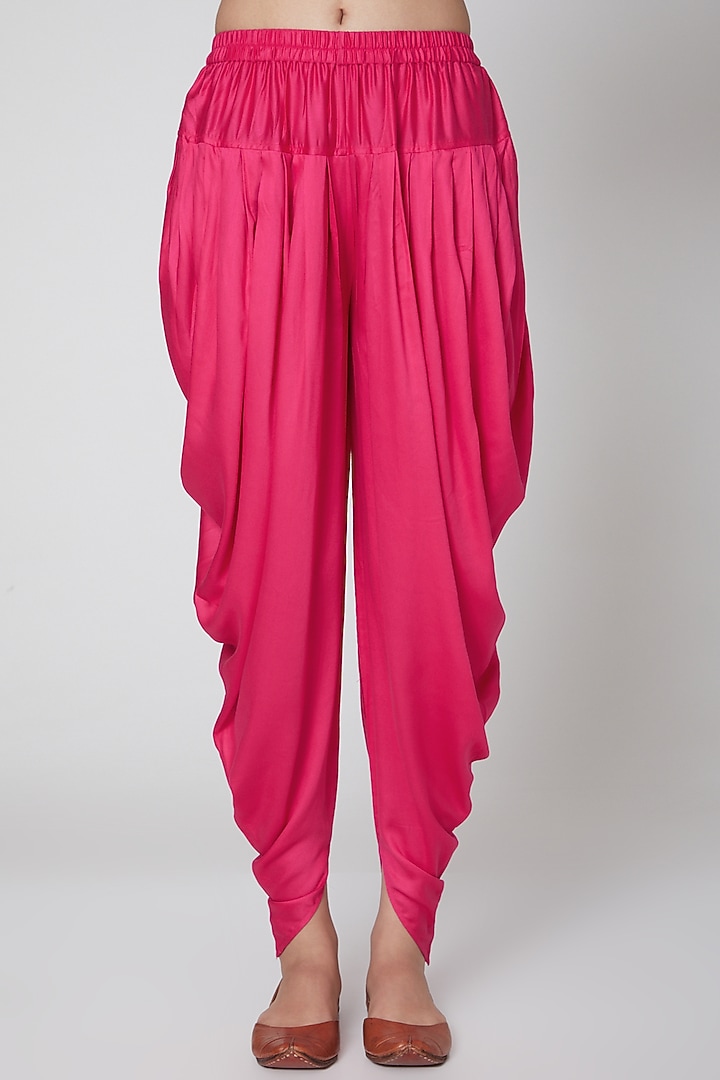 Cobalt Blue & Hot Pink Embroidered Tunic Set by First Resort by Ramola Bachchan at Pernia's Pop Up Shop