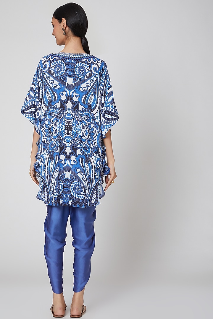 Cobalt Blue Embroidered Tunic Set by First Resort by Ramola Bachchan at Pernia's Pop Up Shop