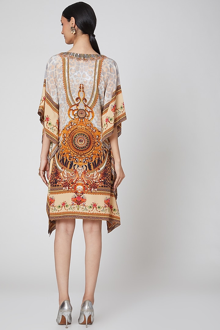 Beige & Brown Printed Kaftan by First Resort by Ramola Bachchan at Pernia's Pop Up Shop