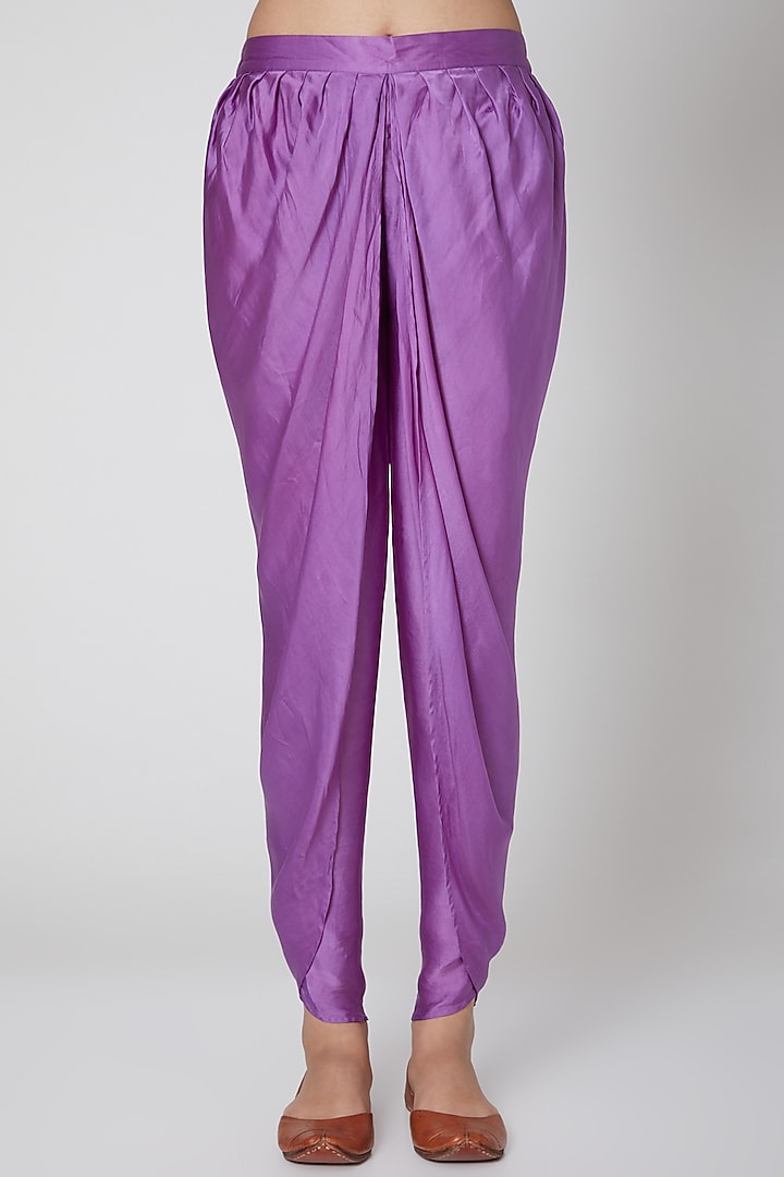 Rose Pink & Purple Embroidered Tunic Set by First Resort by Ramola Bachchan at Pernia's Pop Up Shop