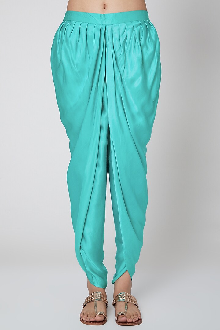 Pink & Mint Green Embroidered Tunic Set by First Resort by Ramola Bachchan at Pernia's Pop Up Shop