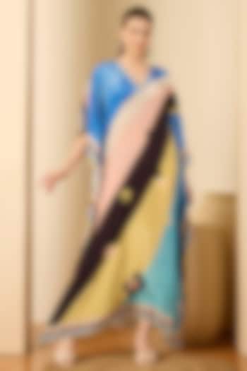 Blush Pink & Yellow Viscose Crepe Printed Kaftan by First Resort by Ramola Bachchan at Pernia's Pop Up Shop