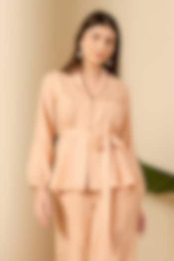 Peach Habutai Silk Top by First Resort by Ramola Bachchan at Pernia's Pop Up Shop