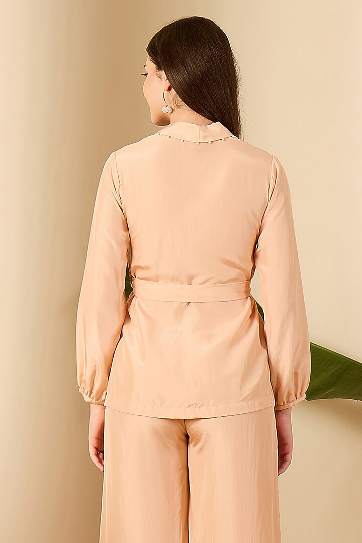 Peach Habutai Silk Top by First Resort by Ramola Bachchan at Pernia's Pop Up Shop