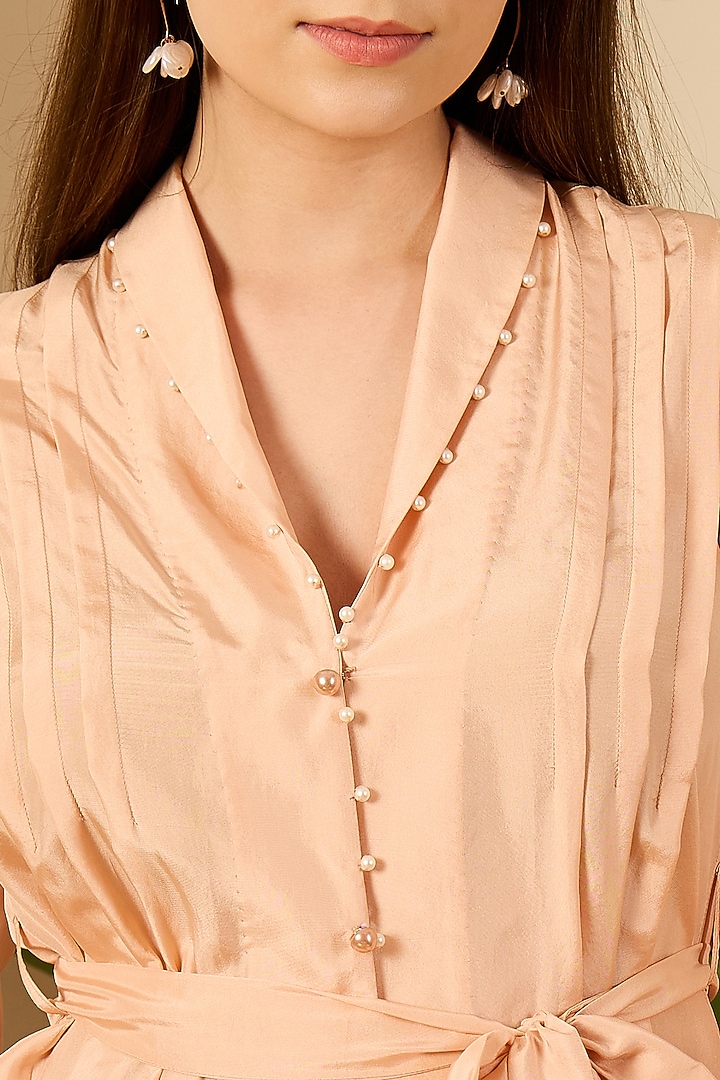 Peach Habutai Silk Top by First Resort by Ramola Bachchan at Pernia's Pop Up Shop