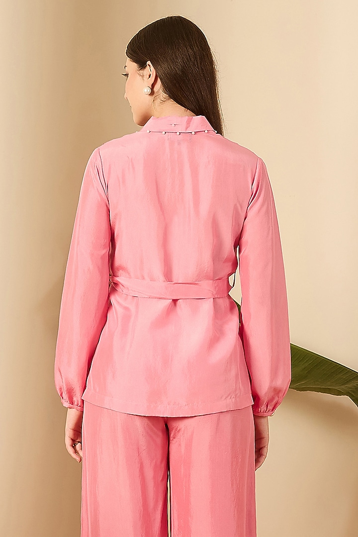 Blush Pink Habutai Silk Top by First Resort by Ramola Bachchan at Pernia's Pop Up Shop