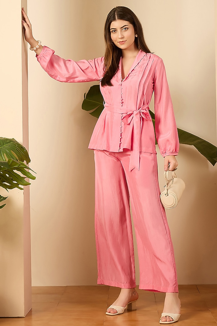 Blush Pink Habutai Silk Top by First Resort by Ramola Bachchan at Pernia's Pop Up Shop
