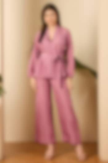 Purple Habutai Silk Co-Ord Set by First Resort by Ramola Bachchan at Pernia's Pop Up Shop