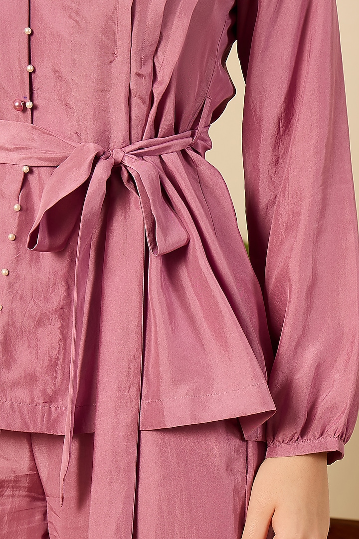 Purple Habutai Silk Co-Ord Set by First Resort by Ramola Bachchan at Pernia's Pop Up Shop