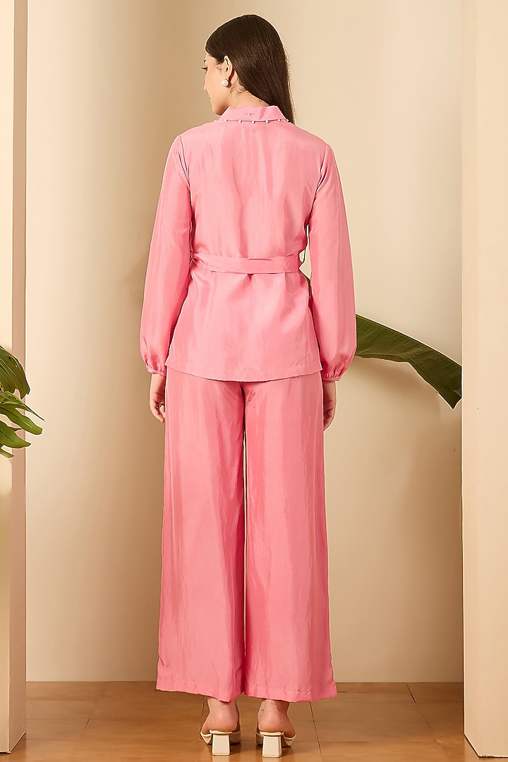 Blush Pink Habutai Silk Co-Ord Set by First Resort by Ramola Bachchan at Pernia's Pop Up Shop