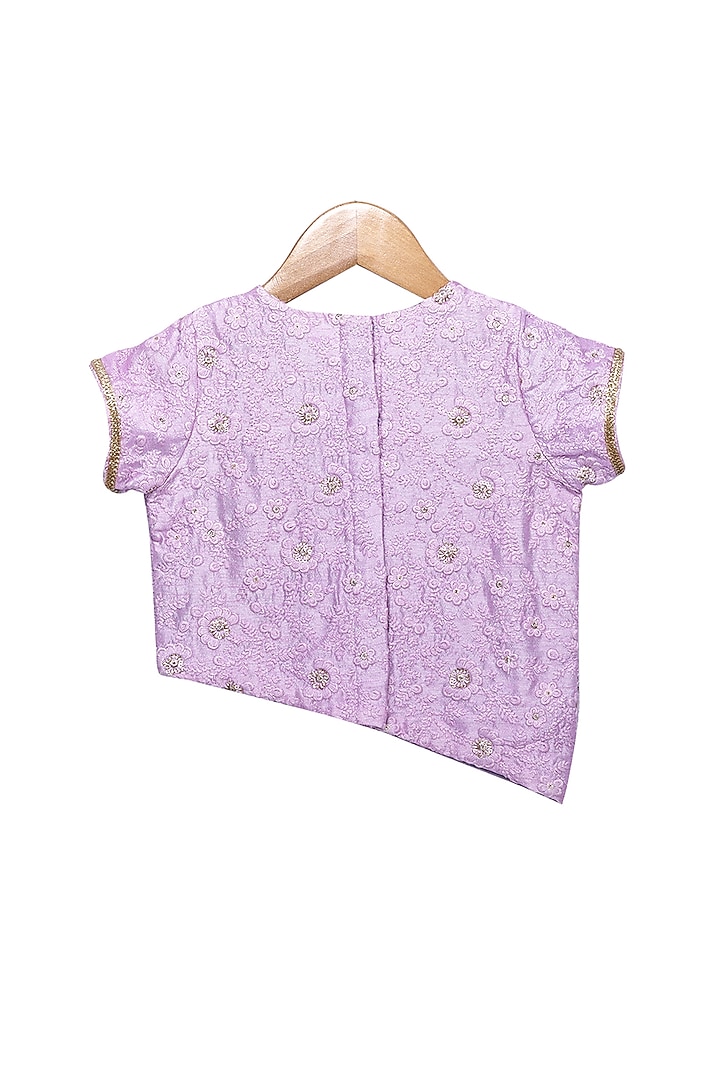 Purple & Green Mirror Worked Sharara Set For Girls by Free Sparrow at Pernia's Pop Up Shop