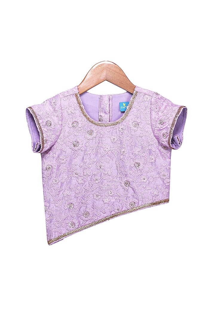 Purple & Green Mirror Worked Sharara Set For Girls by Free Sparrow at Pernia's Pop Up Shop