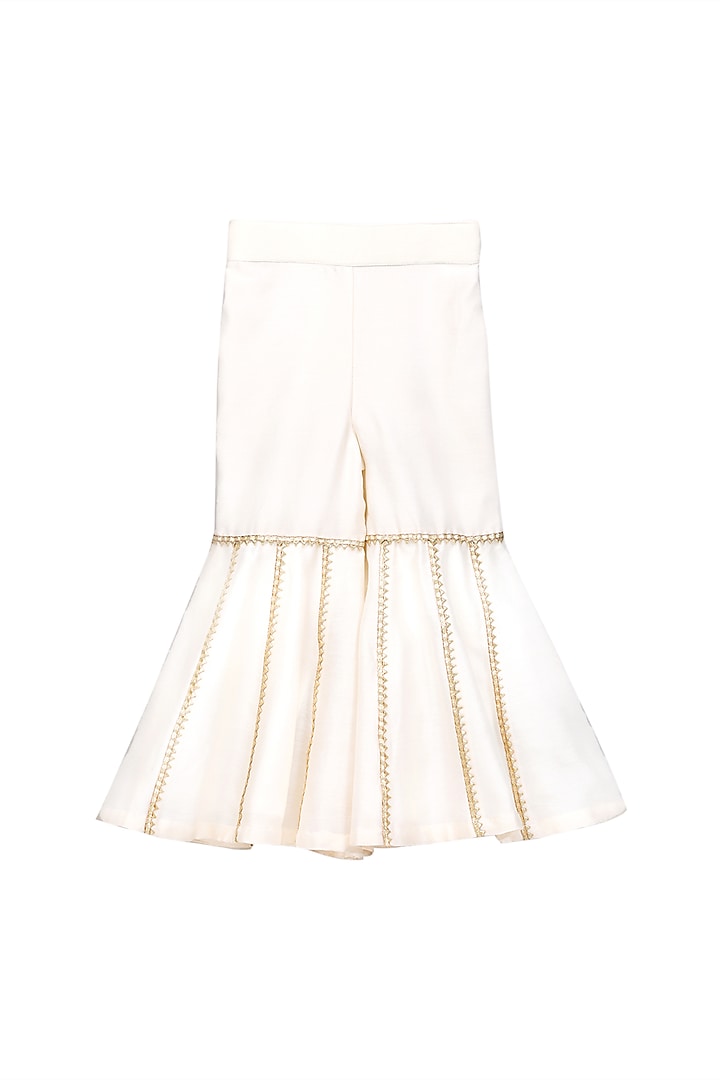 Ivory Embroidered Kurta Set For Girls by Free Sparrow at Pernia's Pop Up Shop