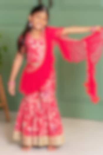 Multi-Colored Cotton Sharara Set For Girls by Free Sparrow at Pernia's Pop Up Shop