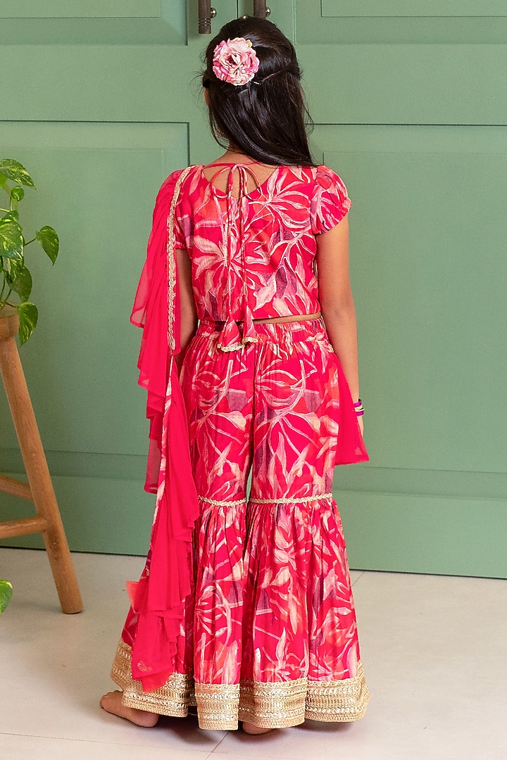 Multi-Colored Cotton Sharara Set For Girls by Free Sparrow at Pernia's Pop Up Shop