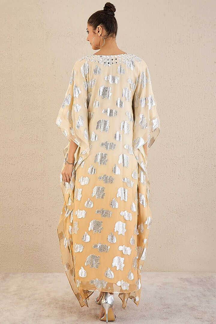 Beige Embellished Ombre Kaftan by First Resort by Ramola Bachchan at Pernia's Pop Up Shop