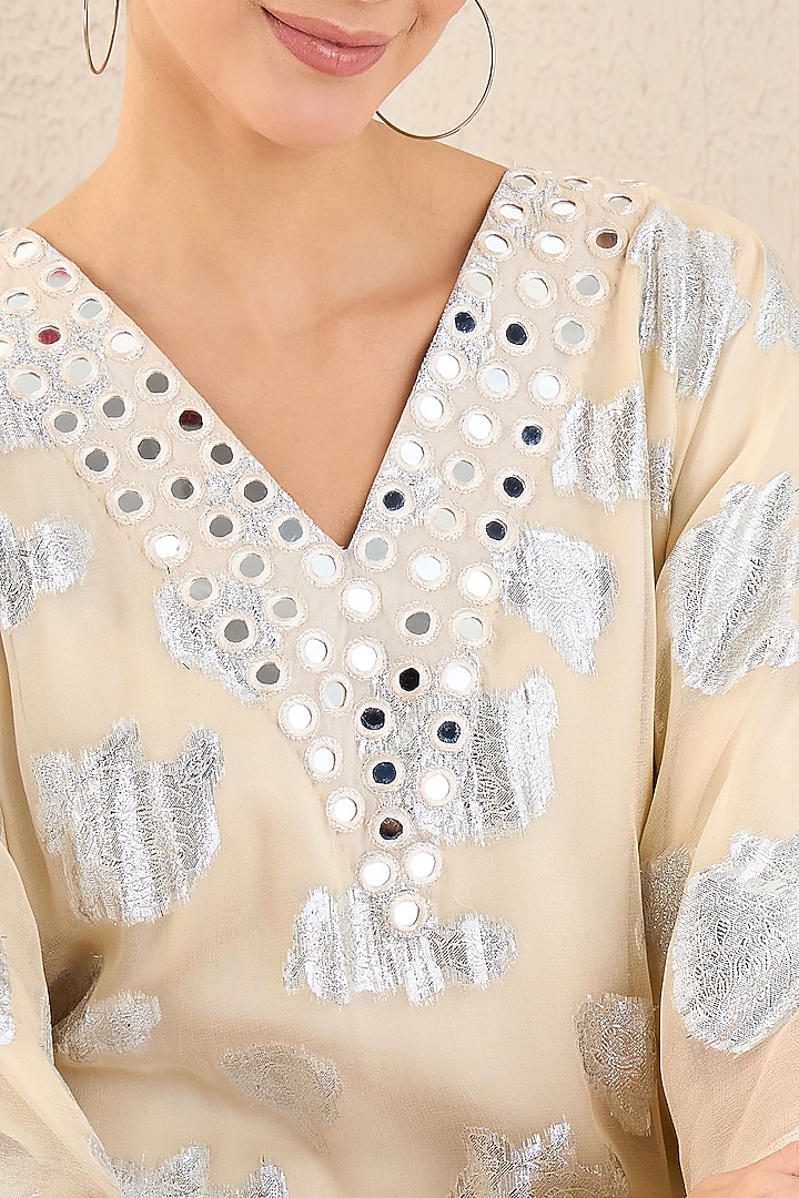 Beige Embellished Ombre Kaftan by First Resort by Ramola Bachchan at Pernia's Pop Up Shop