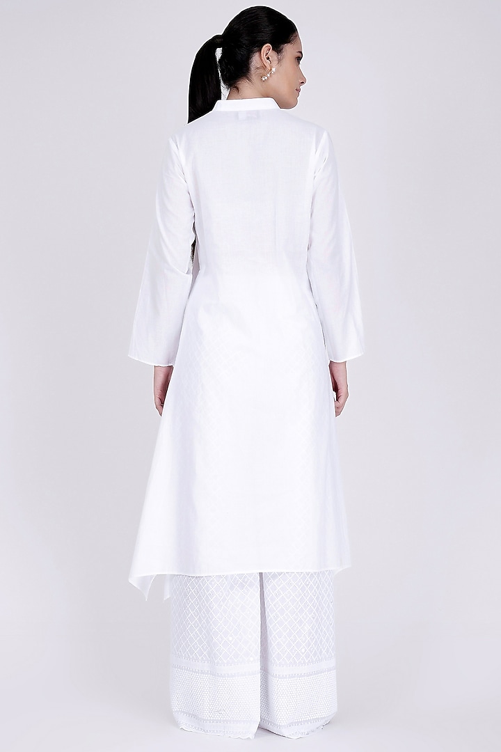 White A-Line Summer Shirt Dress by First Resort by Ramola Bachchan at Pernia's Pop Up Shop